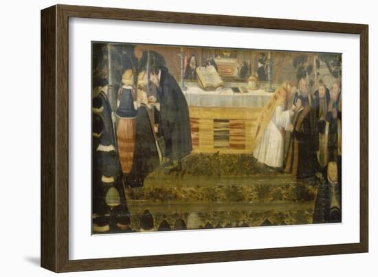 Die Reichung des Abendmahls. Predella des Altars in Schönberg - Elbe-Heinrich Goding the Elder-Framed Giclee Print