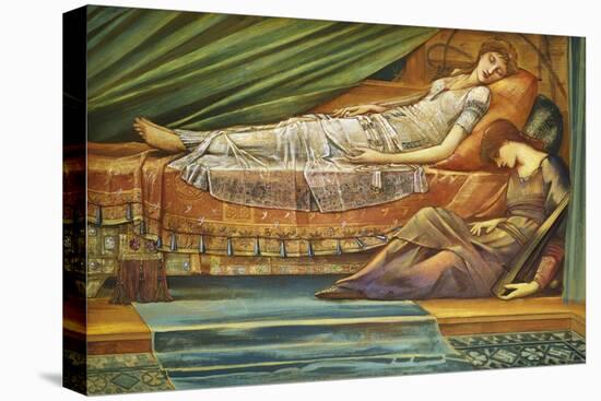 Die schlafende Prinzessin (The Sleeping Princess). Um 1886-88-Edward Burne-Jones-Stretched Canvas