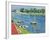 Die Seine bei Argenteuil, Boote vor Anker. La Seine a Argenteuil, bateaux au mouillage. 1883-Gustave Caillebotte-Framed Giclee Print