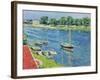 Die Seine bei Argenteuil, Boote vor Anker. La Seine a Argenteuil, bateaux au mouillage. 1883-Gustave Caillebotte-Framed Giclee Print