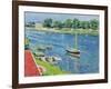 Die Seine bei Argenteuil, Boote vor Anker. La Seine a Argenteuil, bateaux au mouillage. 1883-Gustave Caillebotte-Framed Giclee Print