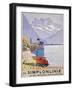 Die Simplonlinie an Den Gestaden Des Genfersees', Poster Advertising Rail Travel around Lake Geneva-Emil Cardinaux-Framed Giclee Print