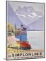Die Simplonlinie an Den Gestaden Des Genfersees', Poster Advertising Rail Travel around Lake Geneva-Emil Cardinaux-Mounted Giclee Print