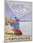 Die Simplonlinie an Den Gestaden Des Genfersees', Poster Advertising Rail Travel around Lake Geneva-Emil Cardinaux-Mounted Giclee Print