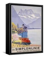 Die Simplonlinie an Den Gestaden Des Genfersees', Poster Advertising Rail Travel around Lake Geneva-Emil Cardinaux-Framed Stretched Canvas