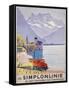 Die Simplonlinie an Den Gestaden Des Genfersees', Poster Advertising Rail Travel around Lake Geneva-Emil Cardinaux-Framed Stretched Canvas