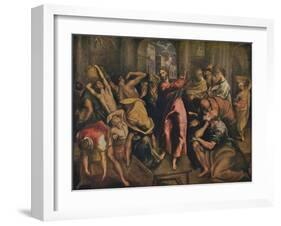 'Die Tempelreinigung', (Christ Cleansing the Temple), c1570, (1938)-El Greco-Framed Giclee Print