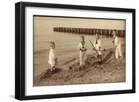 Die Vier Kronprinzen Am Strand,Sandburgenbau,Preußen-null-Framed Giclee Print