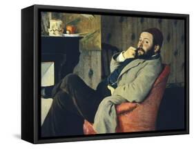 Diego Martelli by Fireplace, 1879-Federico Zandomeneghi-Framed Stretched Canvas