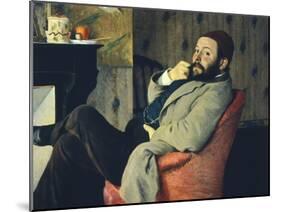 Diego Martelli by Fireplace, 1879-Federico Zandomeneghi-Mounted Giclee Print