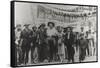 Diego Rivera and Frida Kahlo in the May Day Parade, Mexico City, 1st May 1929-Tina Modotti-Framed Stretched Canvas