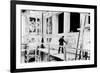 Diego Rivera Painting the East Wall of 'Detroit Industry' (B/W Photo)-null-Framed Giclee Print