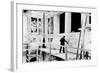 Diego Rivera Painting the East Wall of 'Detroit Industry' (B/W Photo)-null-Framed Giclee Print