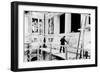 Diego Rivera Painting the East Wall of 'Detroit Industry' (B/W Photo)-null-Framed Giclee Print