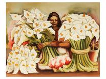 El Vendedora De Flores-Diego Rivera-Framed Art Print