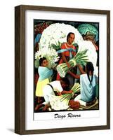 Diego Rivera (Vendedores de Flores) Plastic Sign-Diego Rivera-Framed Art Print