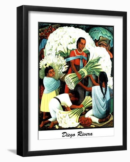Diego Rivera (Vendedores de Flores) Plastic Sign-Diego Rivera-Framed Art Print