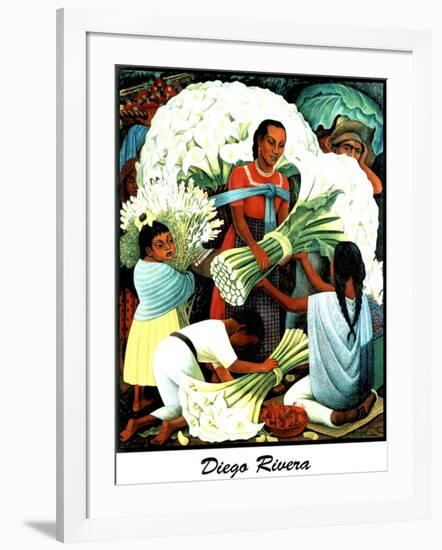 Diego Rivera (Vendedores de Flores) Plastic Sign-Diego Rivera-Framed Art Print