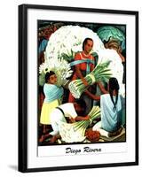 Diego Rivera (Vendedores de Flores) Plastic Sign-Diego Rivera-Framed Art Print