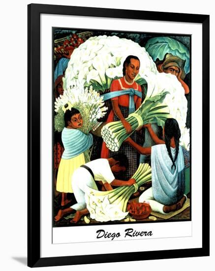 Diego Rivera (Vendedores de Flores) Plastic Sign-Diego Rivera-Framed Art Print