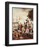 Diego Velazquez De Cuellar Entrusts Command of the Expedition to Hernan Cortes-null-Framed Giclee Print