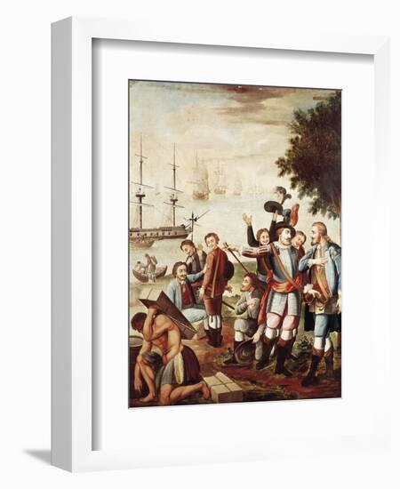 Diego Velazquez De Cuellar Entrusts Command of the Expedition to Hernan Cortes-null-Framed Giclee Print