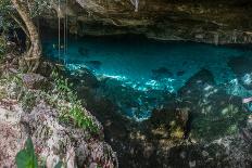 Snorkeling Cenote Cavern at Tulum. Cancun. Traveling through Mexico.-diegocardini-Photographic Print