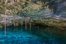 Snorkeling Cenote Cavern at Tulum. Cancun. Traveling through Mexico.-diegocardini-Mounted Photographic Print