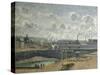 Dieppe, bassin Duquesne à marée basse-Camille Pissarro-Stretched Canvas