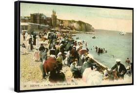 Dieppe Beach at 'L'Heure Du Bain'-null-Framed Stretched Canvas