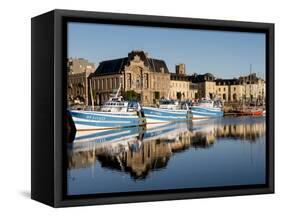 Dieppe harbour waterfront fishing port, Dieppe, Seine-Maritime, Normandy, France-Charles Bowman-Framed Stretched Canvas