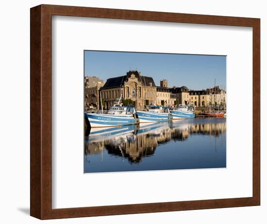 Dieppe harbour waterfront fishing port, Dieppe, Seine-Maritime, Normandy, France-Charles Bowman-Framed Photographic Print