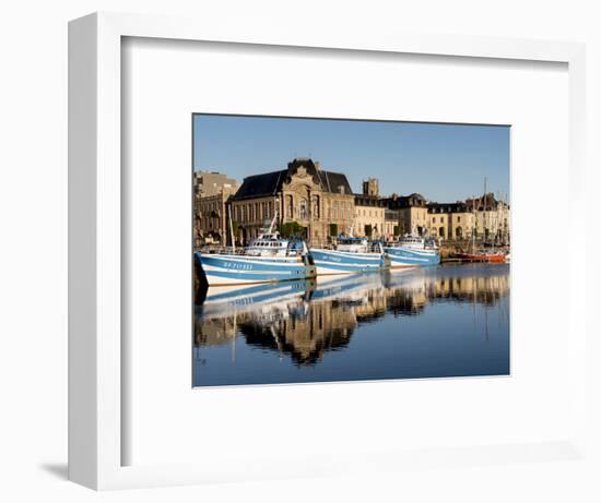 Dieppe harbour waterfront fishing port, Dieppe, Seine-Maritime, Normandy, France-Charles Bowman-Framed Photographic Print
