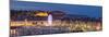 Dieppe harbour waterfront marina panorama at dusk, Dieppe, Seine-Maritime, Normandy, France-Charles Bowman-Mounted Photographic Print