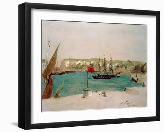 Dieppe: Quai Duquesne-Eugene Delacroix-Framed Giclee Print