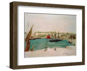 Dieppe: Quai Duquesne-Eugene Delacroix-Framed Giclee Print