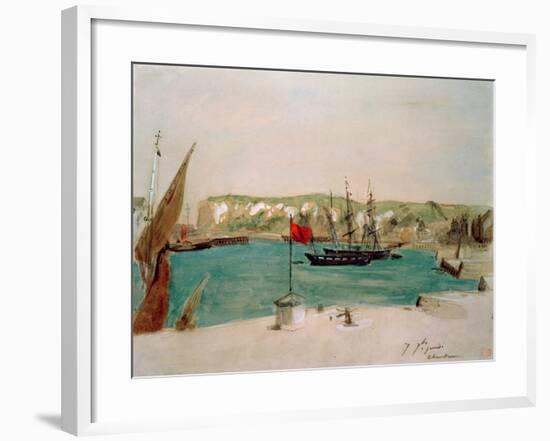 Dieppe: Quai Duquesne-Eugene Delacroix-Framed Giclee Print