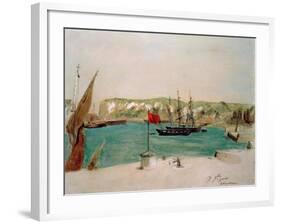 Dieppe: Quai Duquesne-Eugene Delacroix-Framed Giclee Print