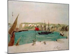 Dieppe: Quai Duquesne-Eugene Delacroix-Mounted Giclee Print