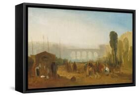 Dieppe: the Port from the Quai Henri Iv-J. M. W. Turner-Framed Stretched Canvas