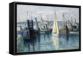 Dieppe, Un Bassin-Maximilien Luce-Framed Stretched Canvas