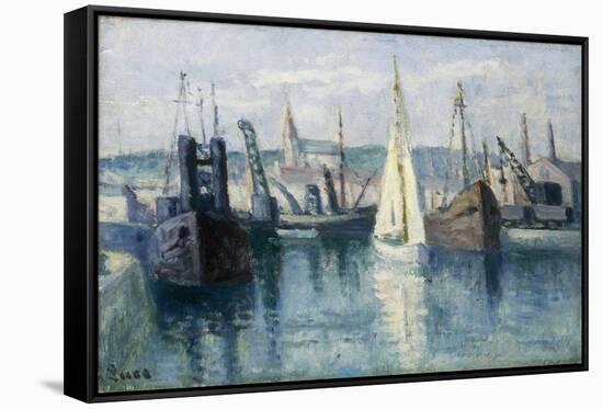 Dieppe, Un Bassin-Maximilien Luce-Framed Stretched Canvas