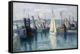 Dieppe, Un Bassin-Maximilien Luce-Framed Stretched Canvas