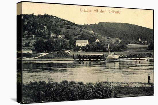 Diesbar Seußlitz Nünchritz, Dampfer Bohemia,Golkwald-null-Stretched Canvas