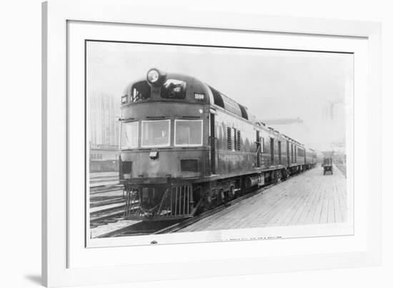 Diesel Electric Rail Car at North Station-null-Framed Photographic Print