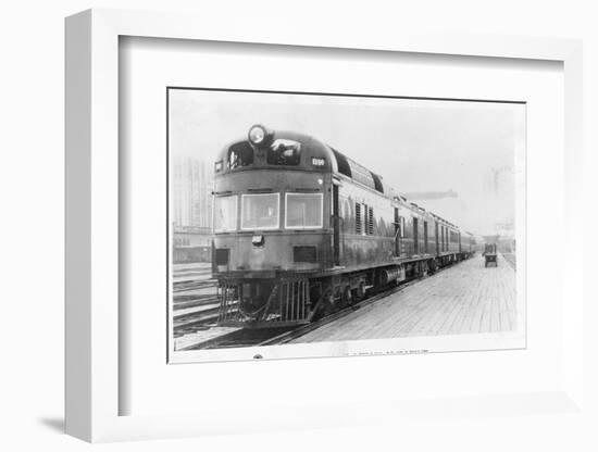 Diesel Electric Rail Car at North Station-null-Framed Photographic Print