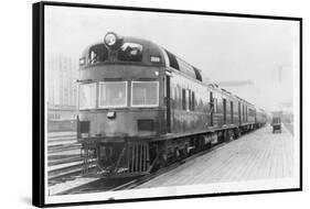 Diesel Electric Rail Car at North Station-null-Framed Stretched Canvas