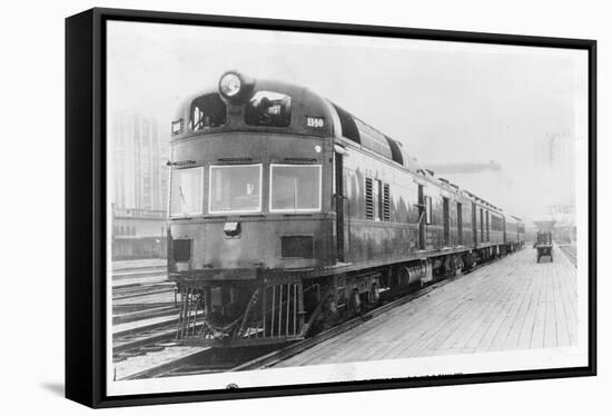 Diesel Electric Rail Car at North Station-null-Framed Stretched Canvas