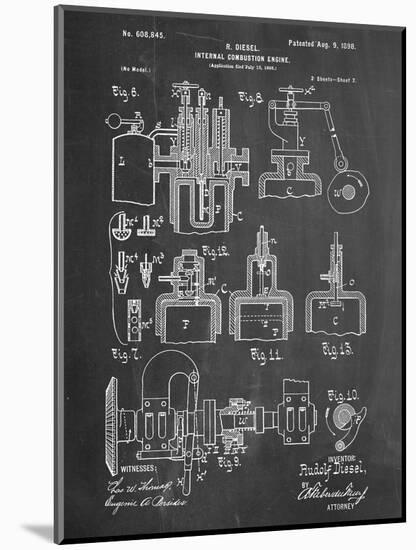 Diesel Engine Patent-null-Mounted Art Print