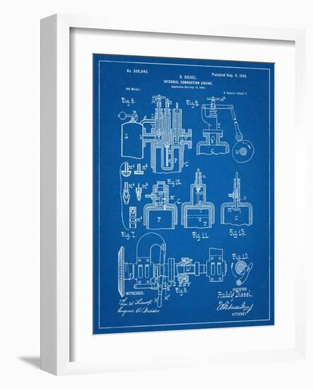 Diesel Engine Patent-null-Framed Art Print